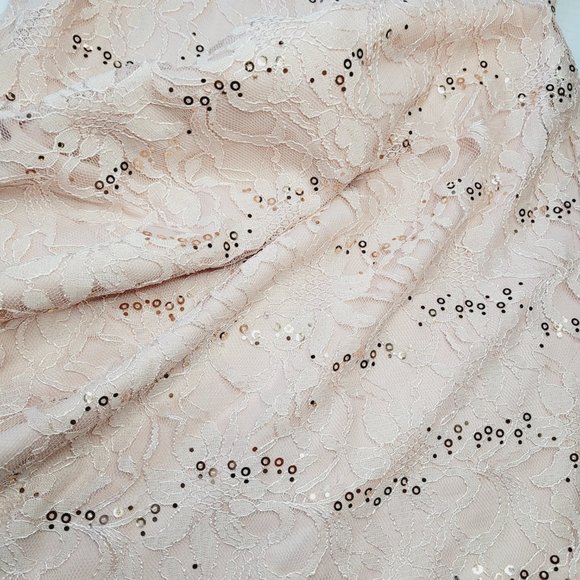 Enfocus Studios Dress Womens Sequin Lace Peach Size 4 Zipper Occasion Wedding - Picture 9 of 9